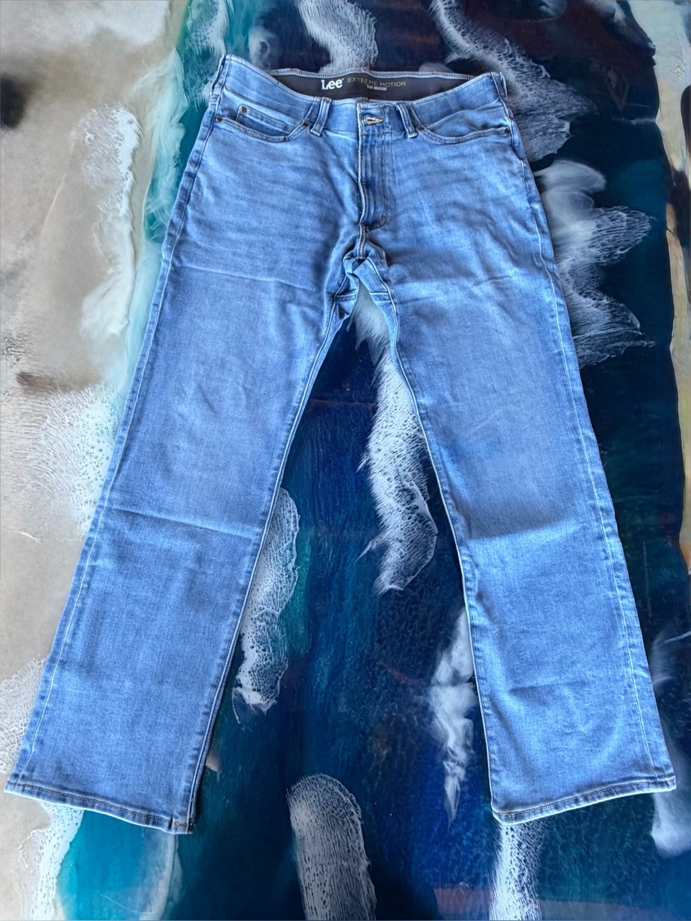 LEE BLUE SLIM FIT Boot Cut Extreme Motion Jean 36WX30L Like NEW